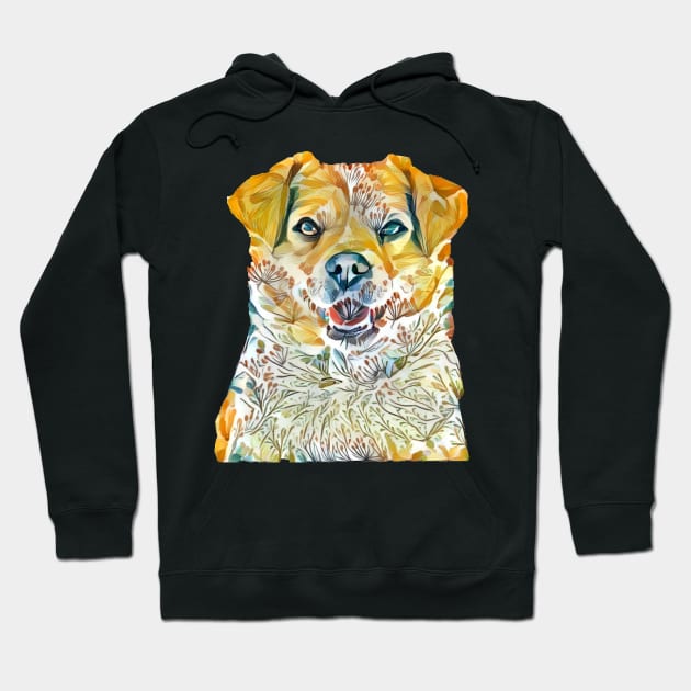 dog flowers yellow labrador retriever Hoodie by ZenCloak